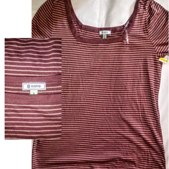 Susina Striped & Sweet Romeo Pocket Tee Bundle, - Picture 2 of 3